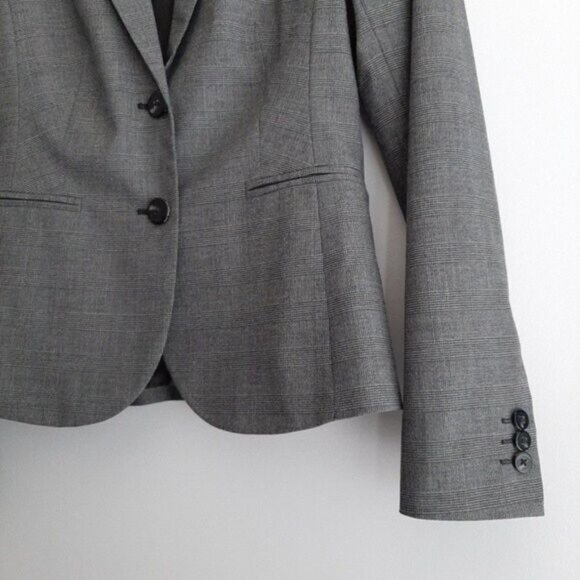 MEXX Metropolitan Plaid Blazer Jacket Grey Sz 4 - Picture 4 of 9
